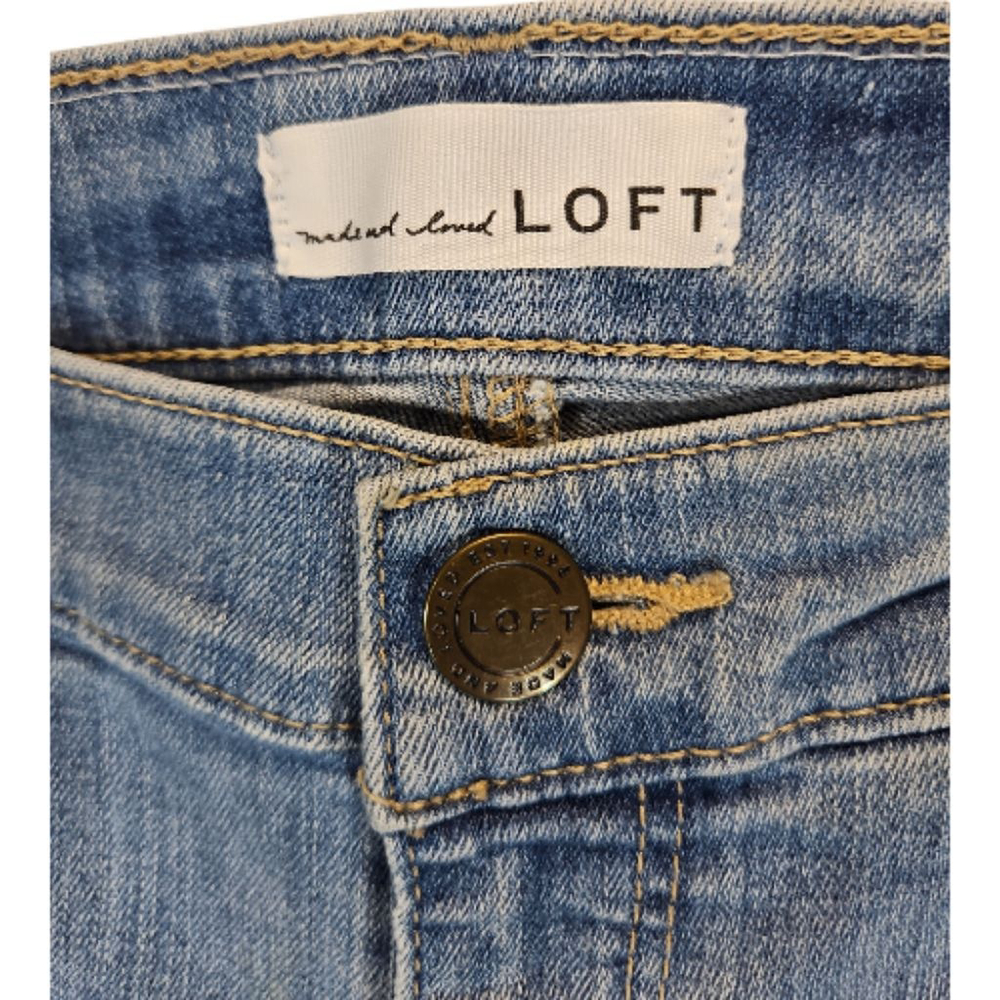 Ann Taylor LOFT Capri Jeans w/ Nautical Rope Laced Hems Size 4 - Picture 6 of 9